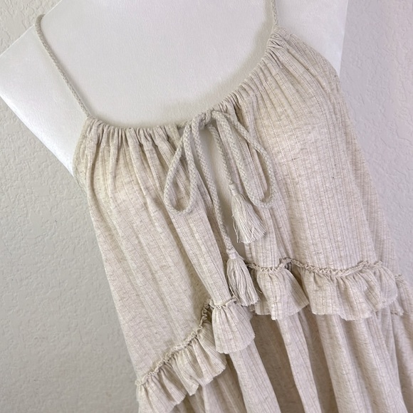Free People Beach Rosaline Hi-Low Tunic Dress in Tan (M) EUC - Picture 3 of 6